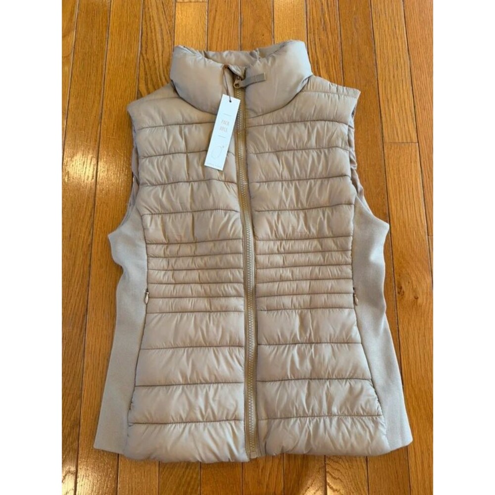 New Love Tree Ultra Light Packable Vest Tan Beige Sz Small